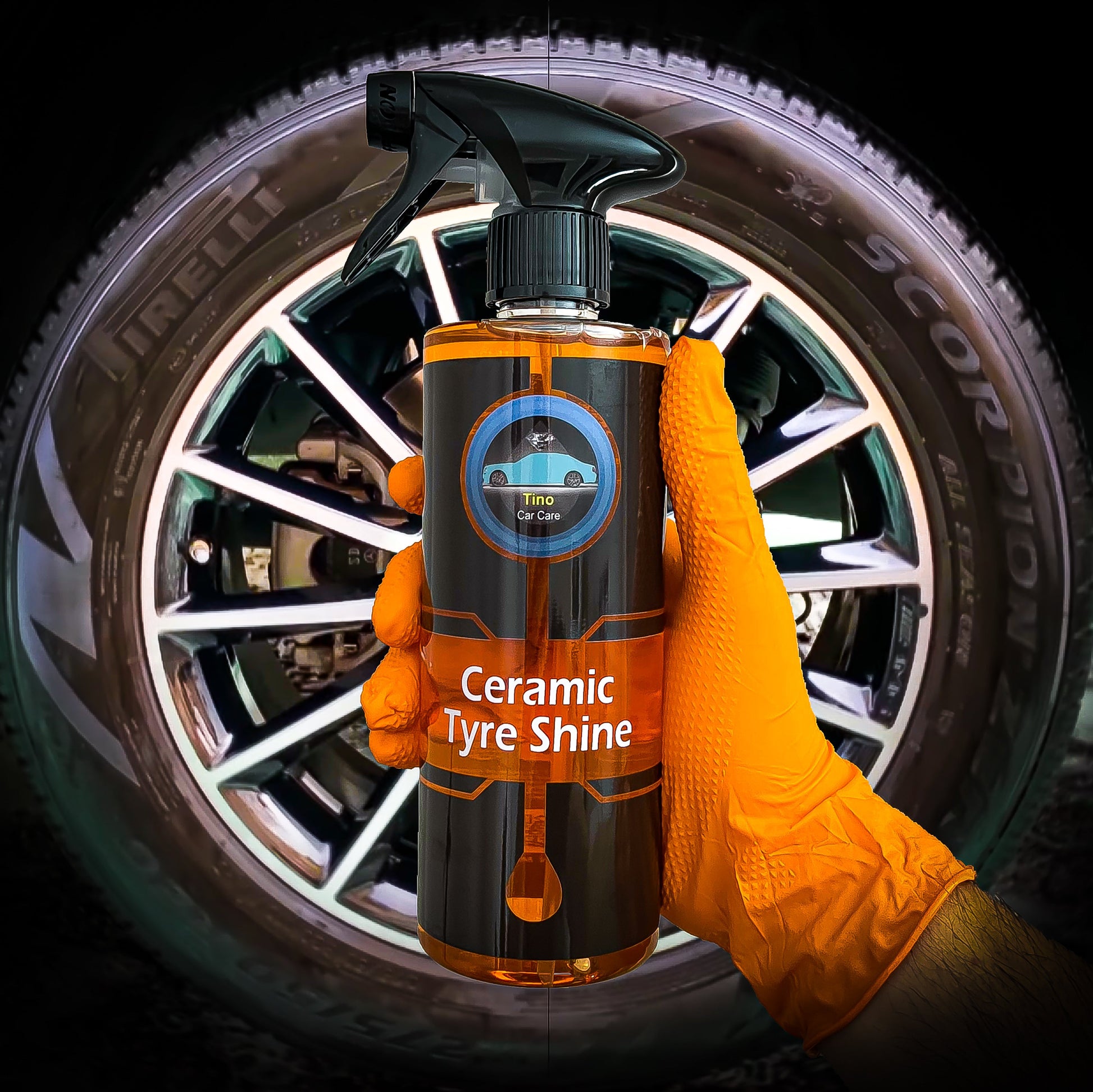 tino ceramic tyre shine protect shine and nourish tyres wet look tyre shine